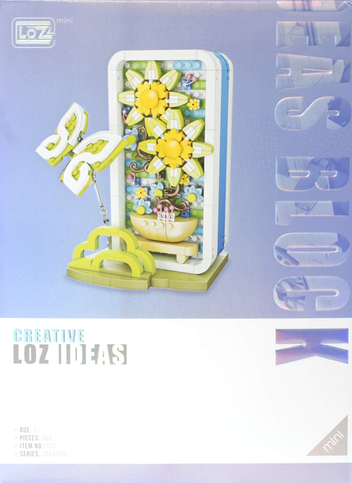 LOZ 1932 Schmuckkästchen mit Sonnenblumen & Schmetterling