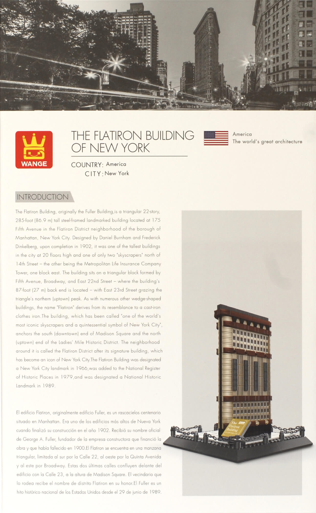 Wange 4220 Architect-Set The Flatiron Building of New York